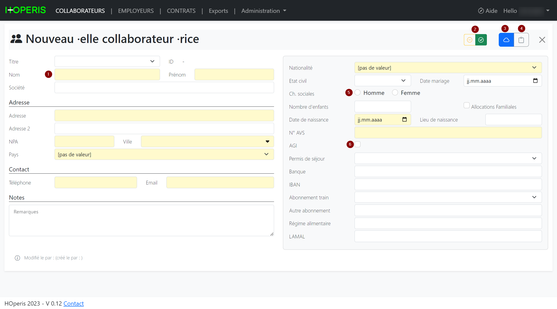 Nouveau collaborateur